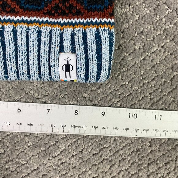 Smartwool Beanie Hat Chair Lift Women's One Size Winter Pom Pom Turquoise gold - Picture 6 of 8